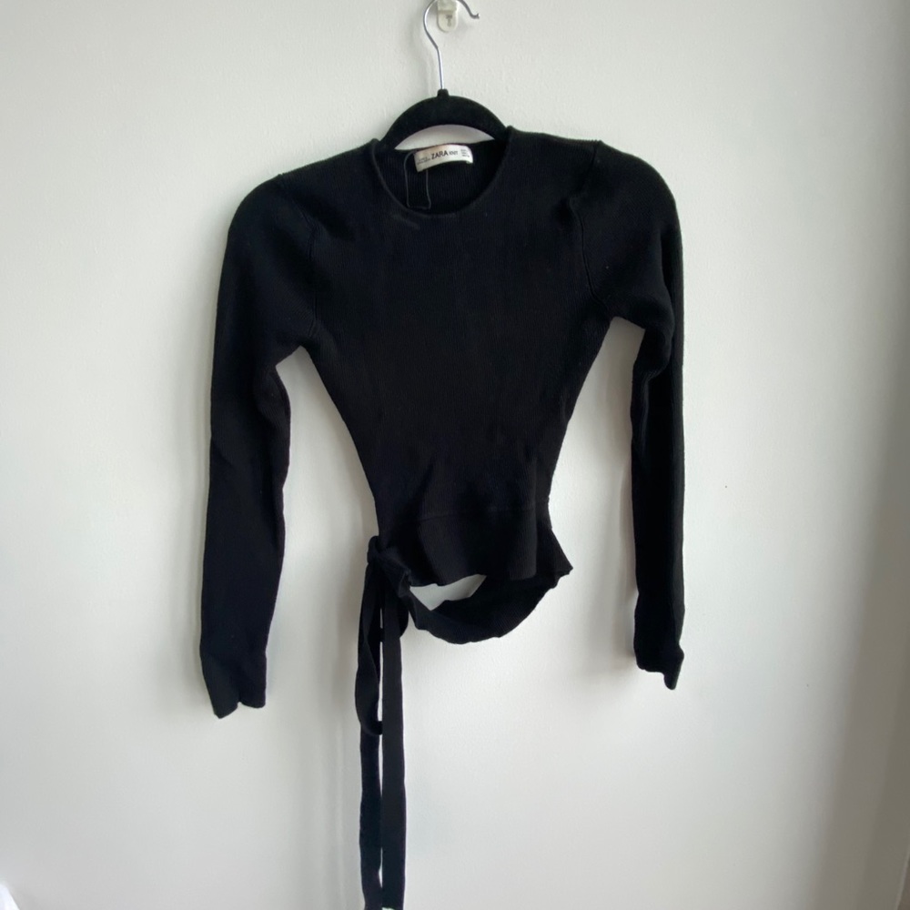 Zara knit wrap crop top, L